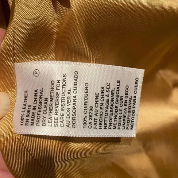 Anne‎ Klein 100% Leather Yellow Zipper Jacket​ - Picture 9 of 11